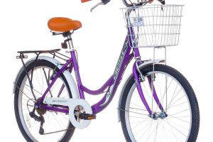 BICICLETA BEST BRANTA CITY ARO 24 ACERO 6V. V-BRAKE DAMA TALLA 16 MORADO / BLANCO