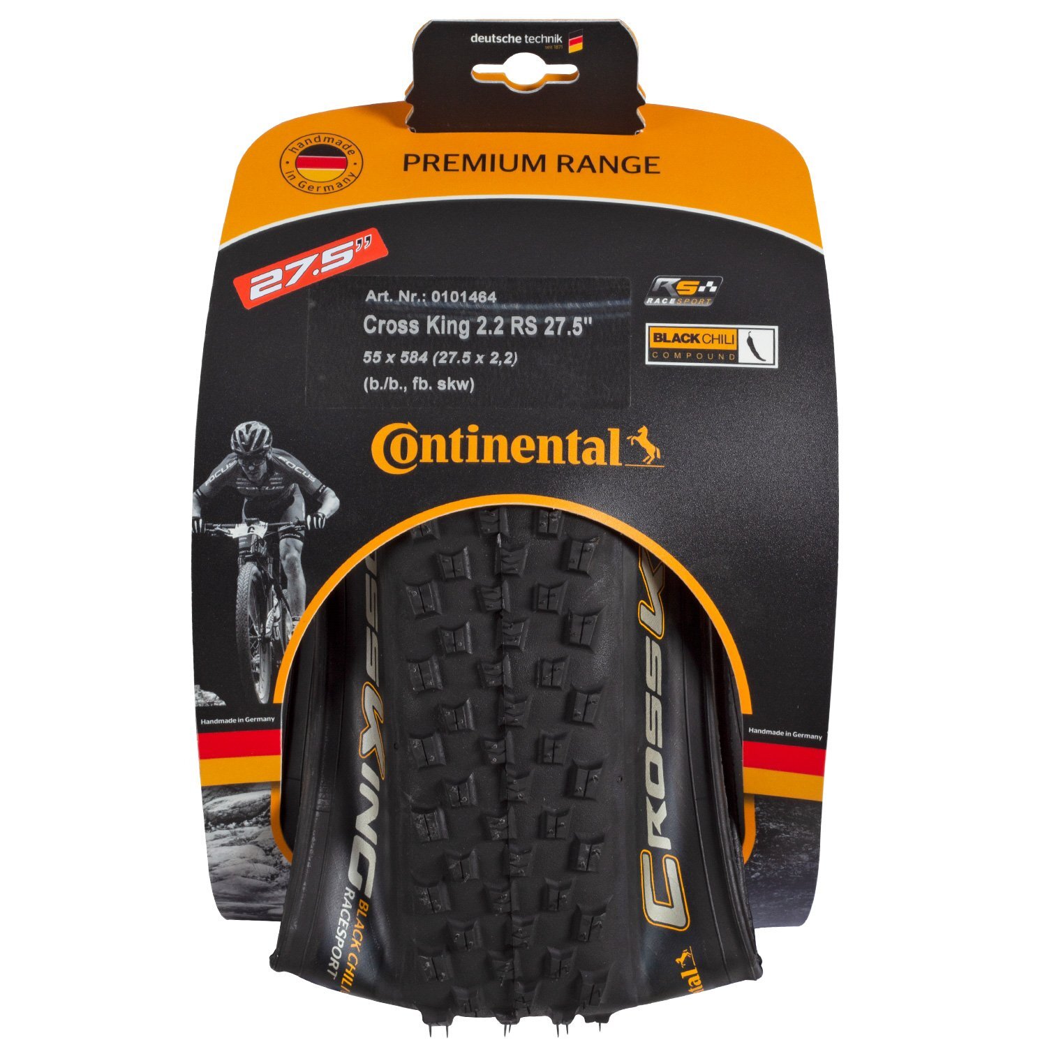 NEUMATICO CONTINENTAL 27.5 X 2.20 CR KING RS BK/BK FB 0101464 PLEGABLE / FLEXIBLE - Imagen 2
